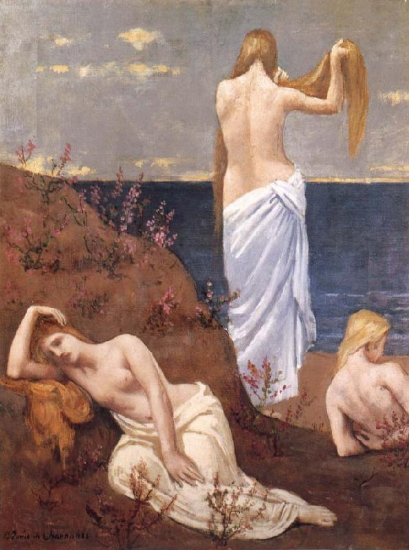 Pierre Puvis de Chavannes Young Girls by the Sea Norge oil painting art